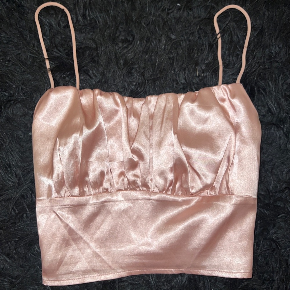 SHIEN- Rose Gold Cropped Tank